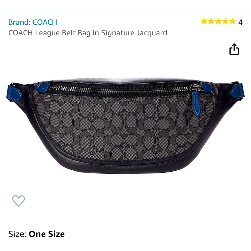 Mens/women’s Authentic Coach belt bag Signature Jacquard color